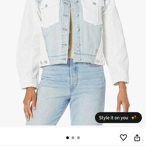 Blank NYC Light Blue and White Denim Jacket